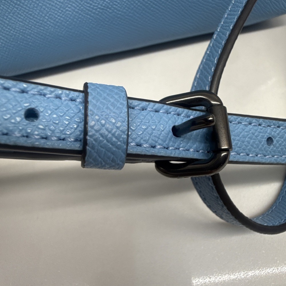 COACH Kitt Messenger Crossbody Bag Blue Crossgrain Leather Shoulder Purse CLEAN! - Picture 4 of 16